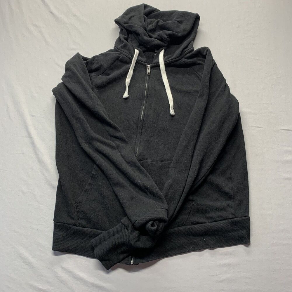 Zip Up Hoodie Grey Girl's Large Lightweight Long Sleeve Soft Summer Cozy Beach